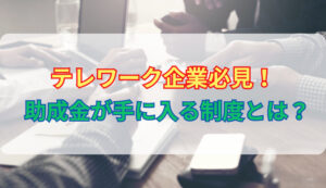 テレワーク企業必見！助成金が手に入る制度とは？